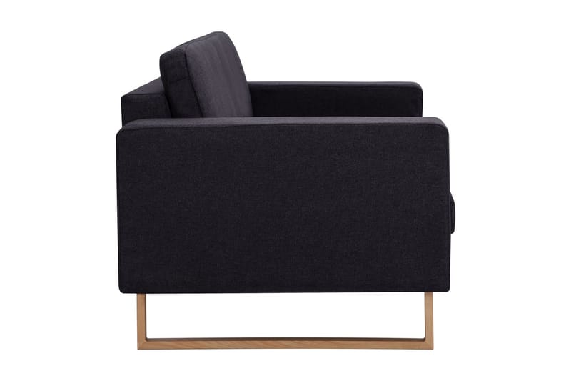 Sofasæt I 2 Dele Stof Sort - Sort - Møbler - Sofaer - Sofagrupper
