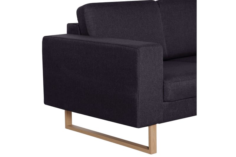 Sofasæt I 2 Dele Stof Sort - Sort - Møbler - Sofaer - Sofagrupper