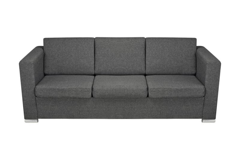 Sofasæt I To Dele Mørkegråt Stof - Grå - Møbler - Sofaer - Sofagrupper