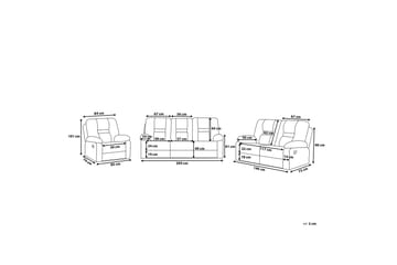 Rovik sofagruppe 2-personers+3-personers+lænestol - Sort - Møbler - Sofaer - Recliner sofaer