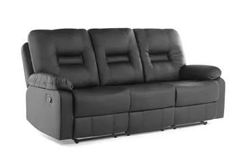 Rovik sofagruppe 2-personers+3-personers+lænestol - Sort - Møbler - Sofaer - Recliner sofaer