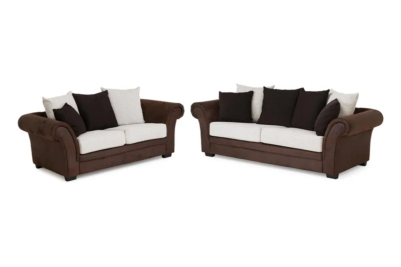 Toronto Sofagruppe 2-pers+3-pers, Brun/Beige