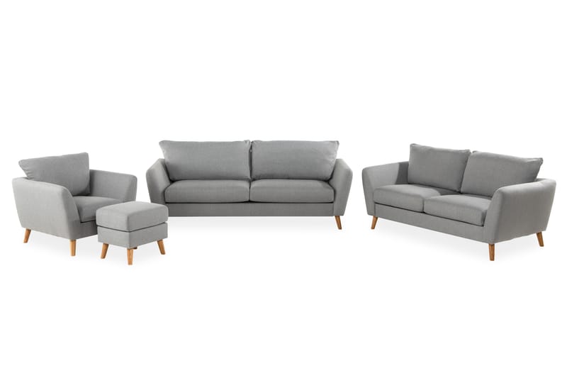 Trend Sofagruppe 2,5+2-Pers+Lænestol - Lysegrå - Møbler - Sofaer - Sofagrupper