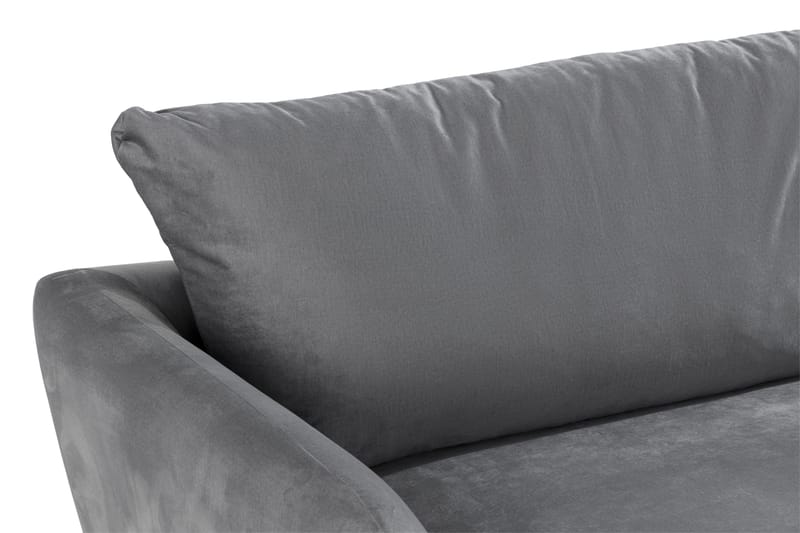 Trend Sofagruppe 3-personers + 2-personers Sofa + Lænestol + Fodskammel i Fløjl - Lysegrå - Møbler - Sofaer - Sofagrupper