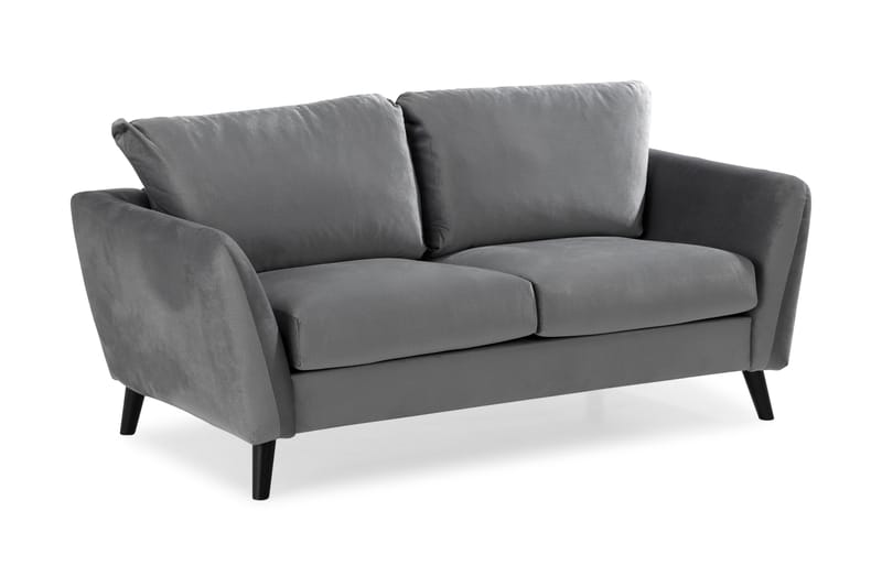 Trend Sofagruppe 3-personers + 2-personers Sofa + Lænestol + Fodskammel i Fløjl - Lysegrå - Møbler - Sofaer - Sofagrupper