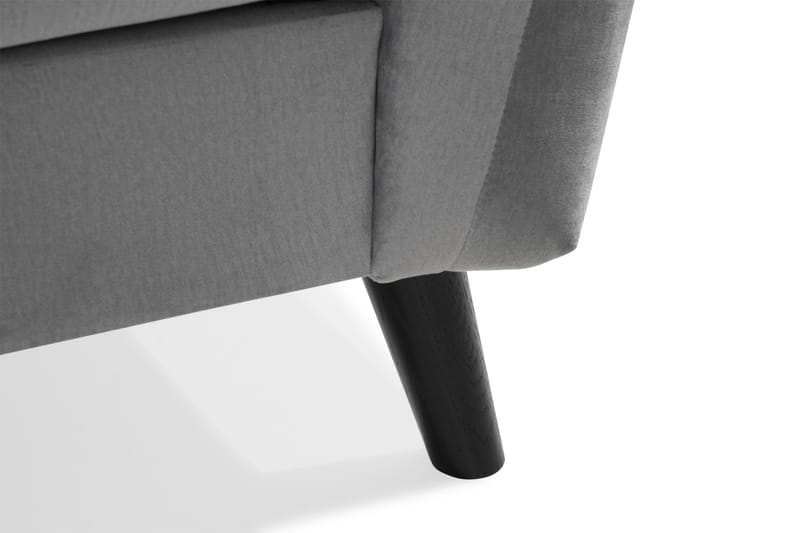 Trend Sofagruppe 3-personers + 2-personers Sofa + Lænestol + Fodskammel i Fløjl - Lysegrå - Møbler - Sofaer - Sofagrupper