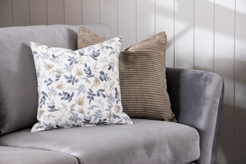Trend Sofagruppe 3-personers + 2-personers Sofa + Lænestol + Fodskammel i Fløjl - Lysegrå - Møbler - Sofaer - Sofagrupper