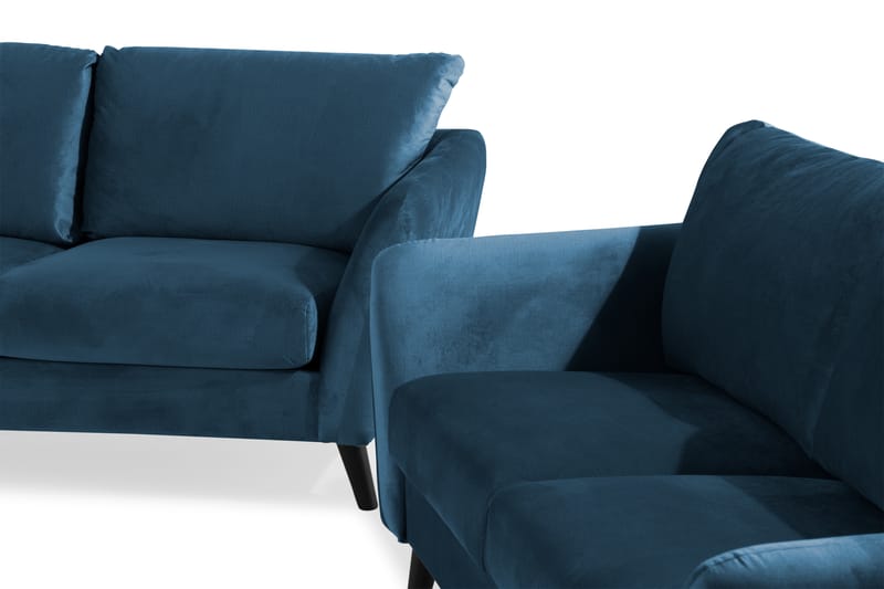 Trend Sofagruppe 3-personers + 2-personers Fløjlssofa - Blå - Møbler - Sofaer - Sofagrupper