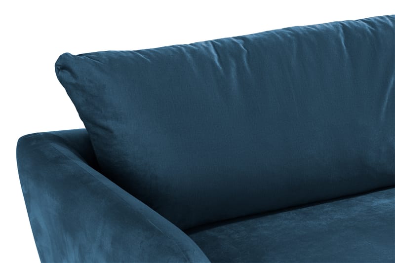 Trend Sofagruppe 3-personers + 2-personers Sofa + Lænestol + Fodskammel i Fløjl - Blå - Møbler - Sofaer - Sofagrupper