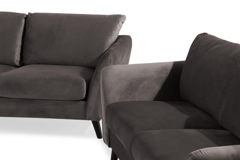 Trend Sofagruppe 3-personers + 2-personers Fløjlssofa - Mørkegrå - Møbler - Sofaer - Sofagrupper