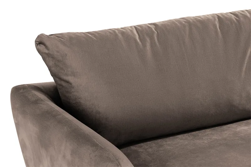 Trend Sofagruppe 3-personers + 2-personers Sofa + Lænestol + Fodskammel i Fløjl - Brun - Møbler - Sofaer - Sofagrupper