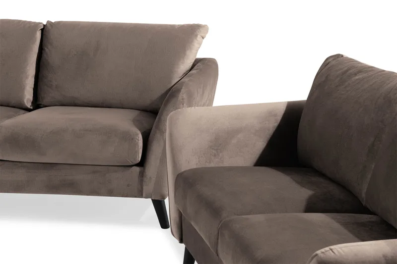 Trend Sofagruppe 3-personers + 2-personers Fløjlssofa - Brun - Møbler - Sofaer - Sofagrupper
