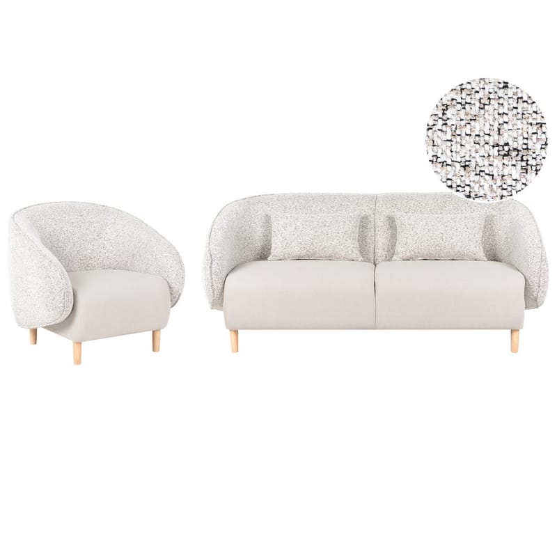 Sofagruppe Umea - Beige, lyst træ - Møbler - Sofaer - 4 personers sofa