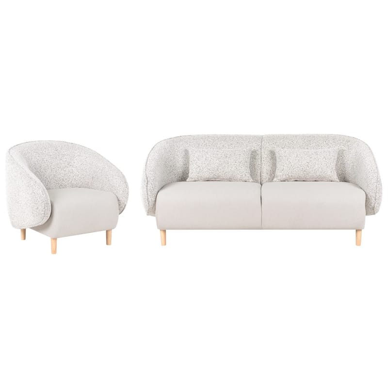 Sofagruppe Umea - Beige, lyst træ - Møbler - Sofaer - 4 personers sofa