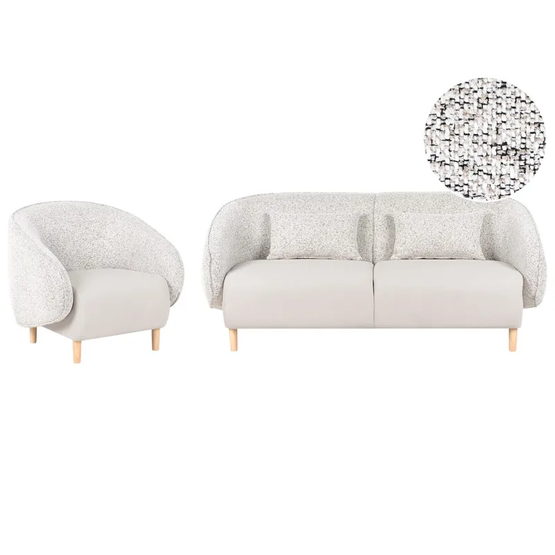 Sofagruppe Umea, Beige, lyst træ