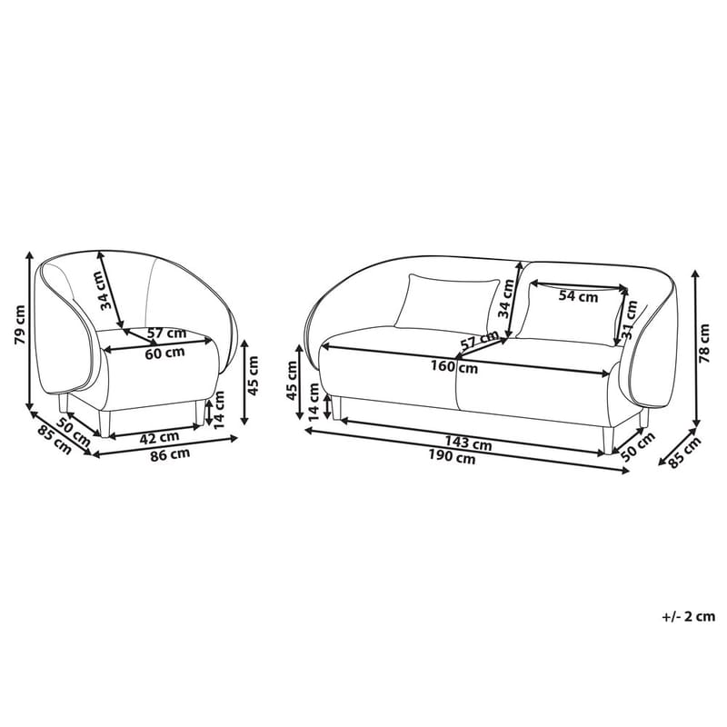 Sofagruppe Umea - Grøn, lyst træ - Møbler - Sofaer - 4 personers sofa