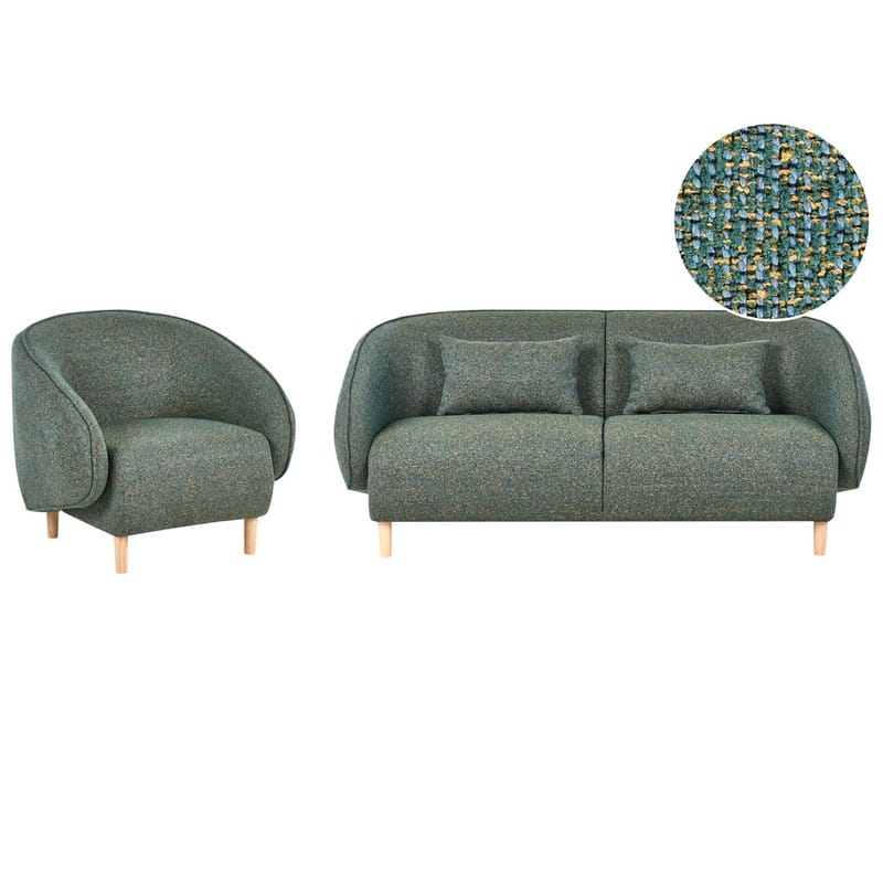 Sofagruppe Umea, Grøn, lyst træ