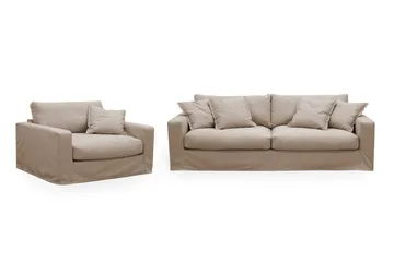Valencia Extra Dyb 3-personers sofa + lænestol med aftageligt og vaskbart betræk