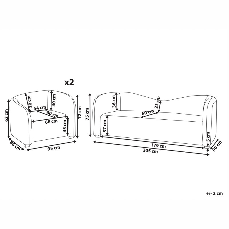 Sofagruppe Veltada - Mørkebrun - Møbler - Sofaer - Sofagrupper