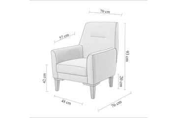 Wyong Sofagruppe 3-personers Sofa + Lænestol - Mørkegrå - Møbler - Sofaer - Sofagrupper
