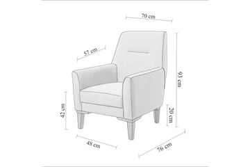 Wyong Sofagruppe 3-personers Sofa + Lænestol - Mørkeblå - Møbler - Sofaer - Sofagrupper