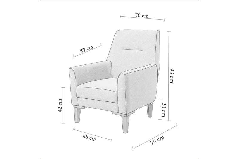 Wyong Sofagruppe 3-personers Sofa + Lænestol - Grå - Møbler - Sofaer - Sofagrupper