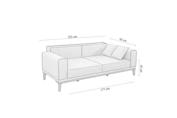 Wyong Sofagruppe 3-personers Sofa + Lænestol - Mørkeblå - Møbler - Sofaer - Sofagrupper