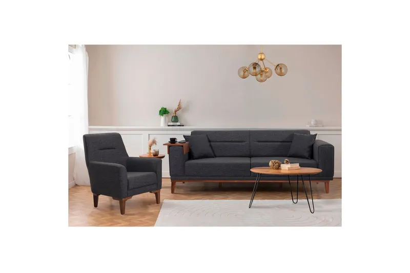Wyong Sofagruppe 3-personers Sofa + Lænestol, Antracit