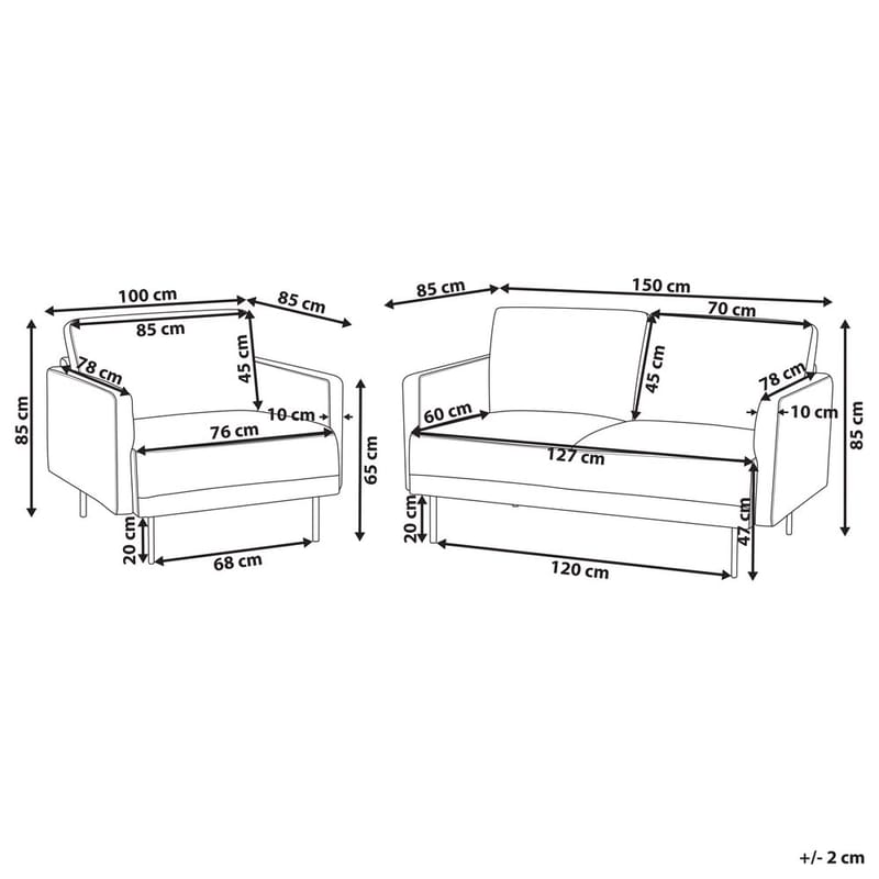 Sofasæt Breda - Rosa, Sort - Møbler - Stole & lænestole - Lænestole