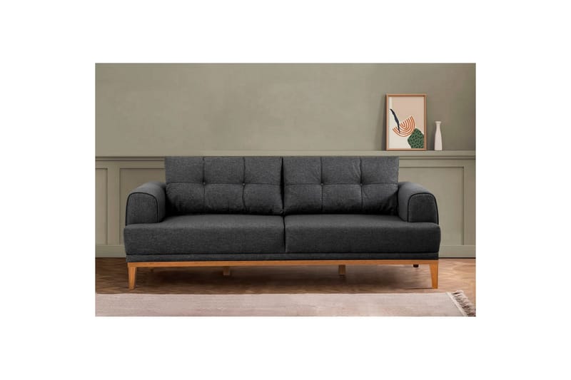 Sofasæt Valsot Antracit / Atlantisk Fyrretræ - Antracit / Atlantisk Fyrretræ - Møbler - Sofaer - Sofagrupper