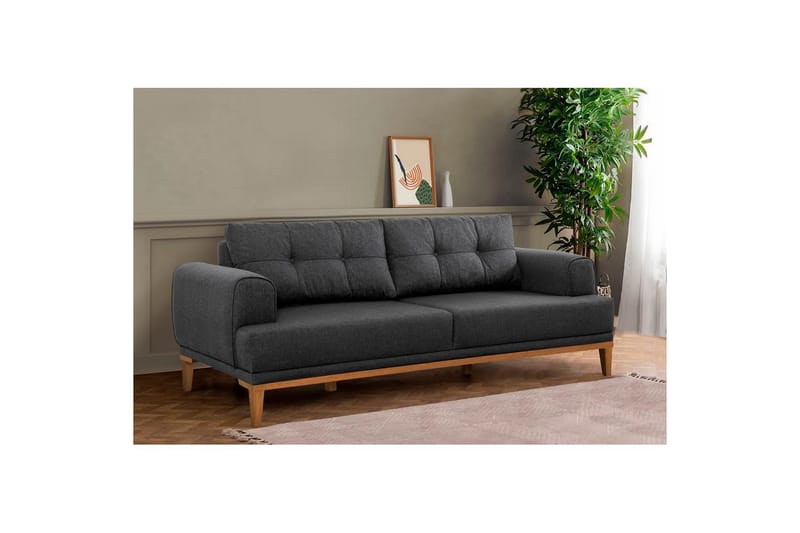 Sofasæt Valsot Antracit / Atlantisk Fyrretræ - Antracit / Atlantisk Fyrretræ - Møbler - Sofaer - Sofagrupper