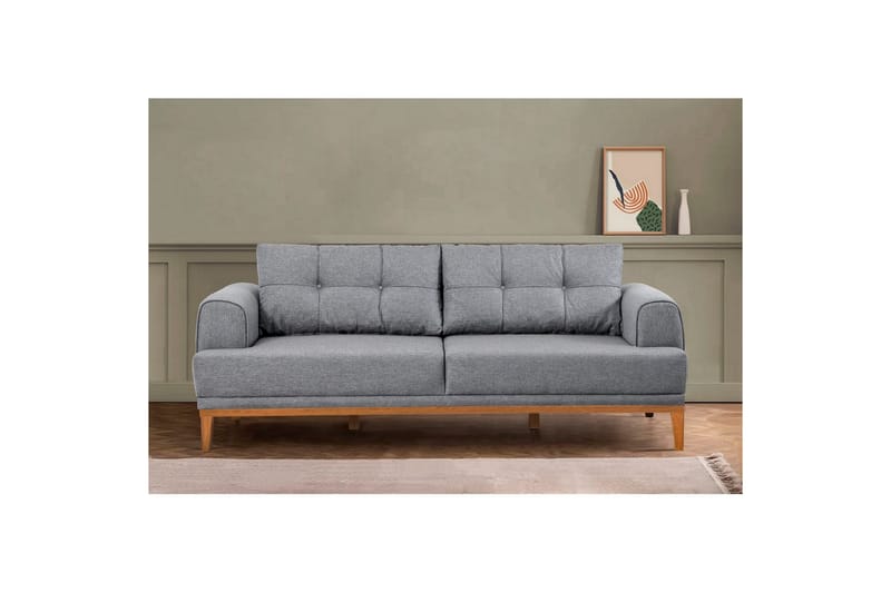 Sofasæt Valsot Grå / atlantisk fyrretræ - Grå / atlantisk fyrretræ - Møbler - Sofaer - Sofagrupper