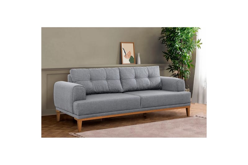 Sofasæt Valsot Grå / atlantisk fyrretræ - Grå / atlantisk fyrretræ - Møbler - Sofaer - Sofagrupper