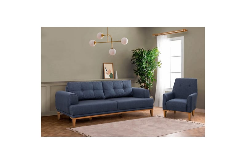 Sofasæt Valsot Mørk Blå / Atlantisk Fyr - Mørk Blå / Atlantisk Fyr - Møbler - Sofaer - Sofagrupper