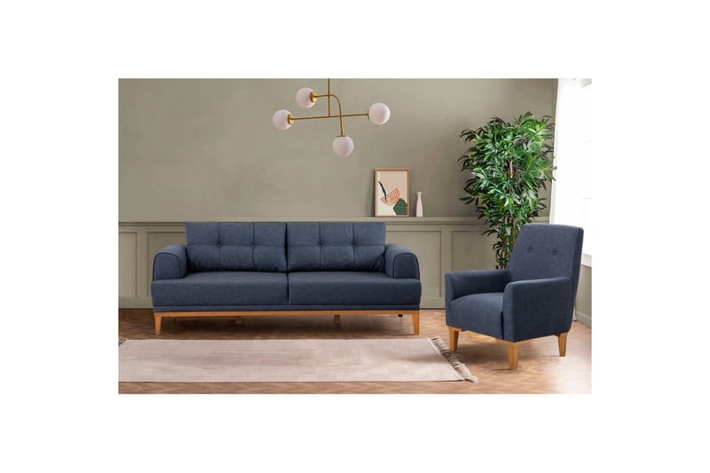 Sofasæt Valsot Mørk Blå / Atlantisk Fyr - Mørk Blå / Atlantisk Fyr - Møbler - Sofaer - Sofagrupper