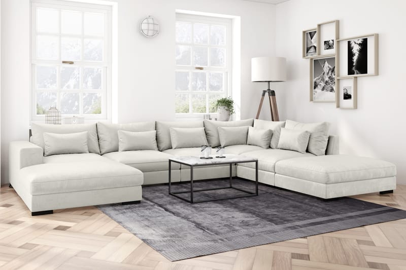 Dubai Modulserie Armlæn Venstre Velour - Hvid - Møbler - Sofaer - Sofatilbehør