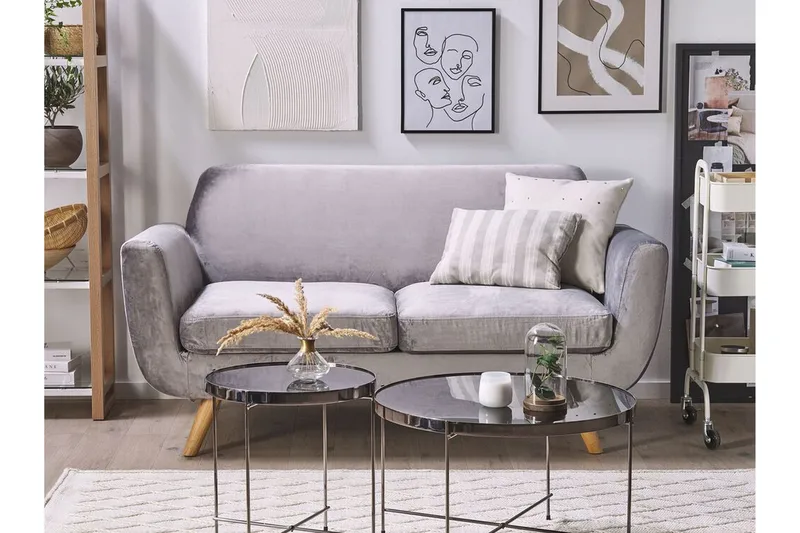 Jeancourt 2-Pers. Sofabetræk - Velour/Grå - Møbler - Sofaer - Sofatilbehør