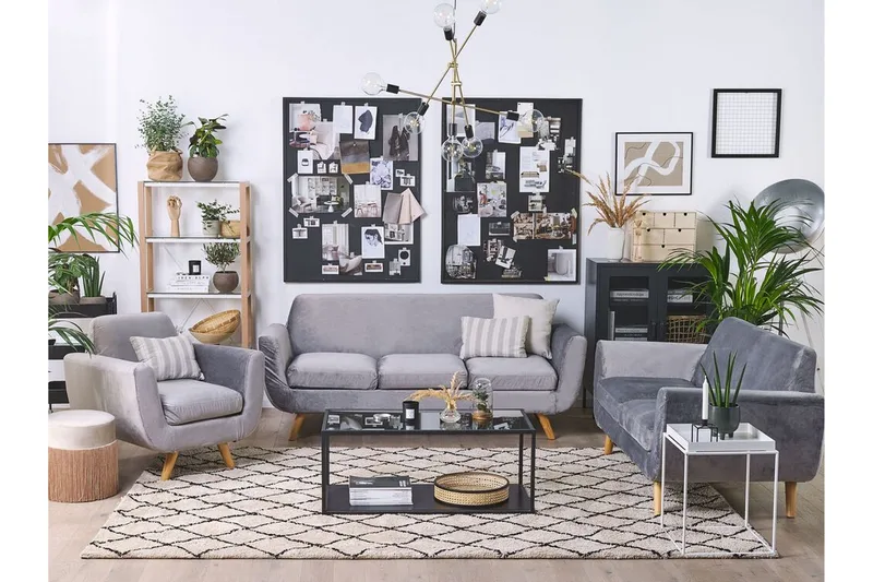 Jeancourt 2-Pers. Sofabetræk - Velour/Grå - Møbler - Sofaer - Sofatilbehør