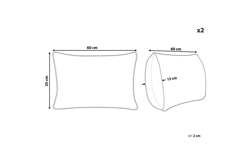 Pyntepuder Crodyline sæt á 2 Brun/Rosa - Brun/Rosa - Møbler - Sofaer - Sofatilbehør - Rengøring sofa