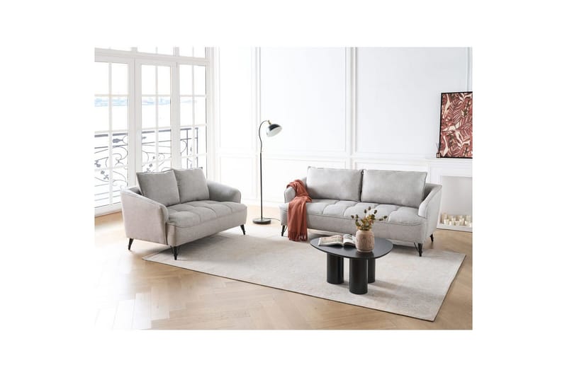 Soffgrupp Beliani Hobro Brun/Svart Grey||Black - Møbler - Sofaer - Sofagrupper