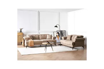 Soffgrupp Beliani Skive Beige Brown - Brun - Møbler - Sofaer - Sofagrupper