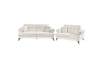 Soffgrupp Beliani Skive Beige White||Black - Møbler - Sofaer - Sofagrupper