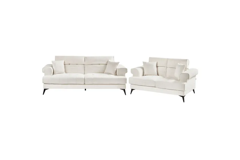 Soffgrupp Beliani Skive Beige White||Black - Møbler - Sofaer - Sofagrupper