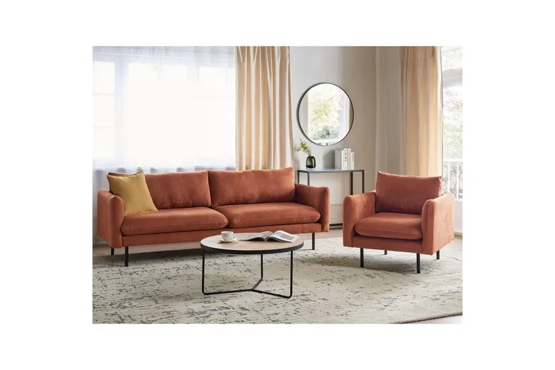 Soffgrupp Beliani Vinterbro Beige/svart, Sammet Brown||Black