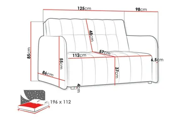Denegal 2-personers sovesofa - Møbler - Sofaer - Sovesofaer - 2 personers sovesofa
