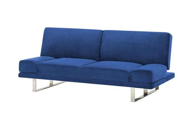 Selekk Foldbar 2-personers Sovesofa 105x192 cm i Fløjl - Blå - Møbler - Sofaer - Sovesofaer - 2 personers sovesofa