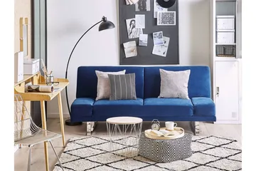 Selekk Foldbar 2-personers Sovesofa 105x192 cm i Fløjl - Blå - Møbler - Sofaer - Sovesofaer - 2 personers sovesofa