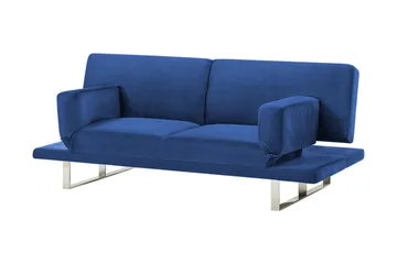 Selekk Foldbar 2-personers Sovesofa 105x192 cm i Fløjl - Blå - Møbler - Sofaer - Sovesofaer - 2 personers sovesofa