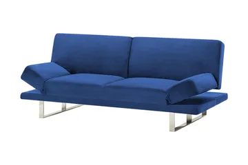 Selekk Foldbar 2-personers Sovesofa 105x192 cm i Fløjl - Blå - Møbler - Sofaer - Sovesofaer - 2 personers sovesofa