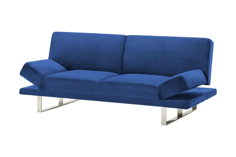 Selekk Foldbar 2-personers Sovesofa 105x192 cm i Fløjl - Blå - Møbler - Sofaer - Sovesofaer - 2 personers sovesofa